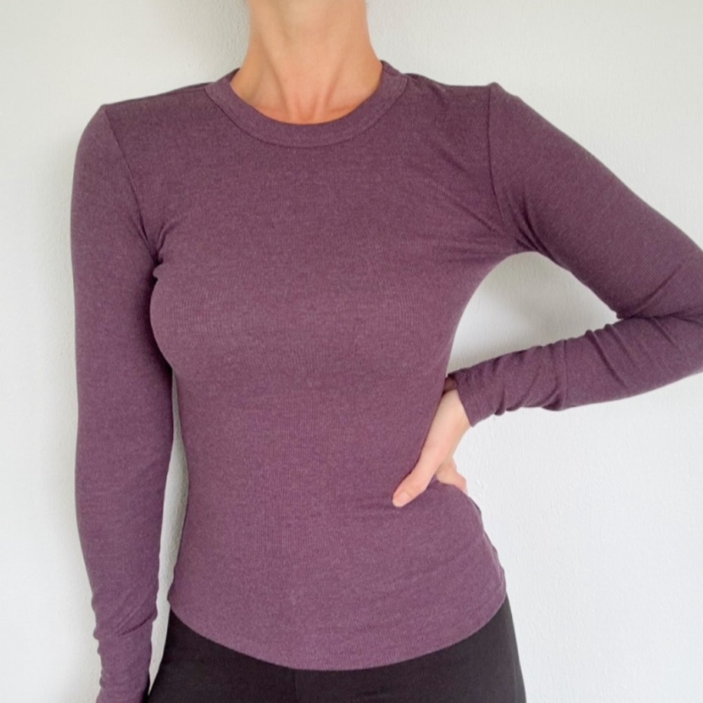 Old Navy Snug purple stretch cotton ribbed knit long sleeve tee size XS
